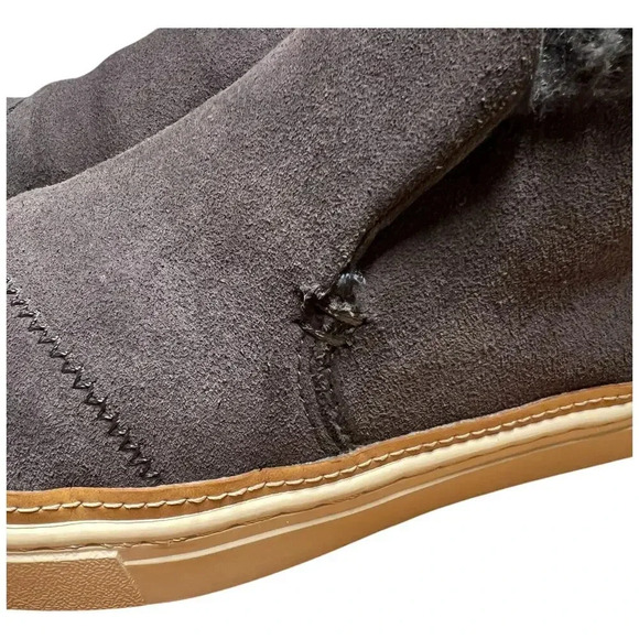 TOMS Paxton Women's 6.5 Gray Suede Ankle Boot Sneaker Faux Fur Lined Shoe - Picture 9 of 15